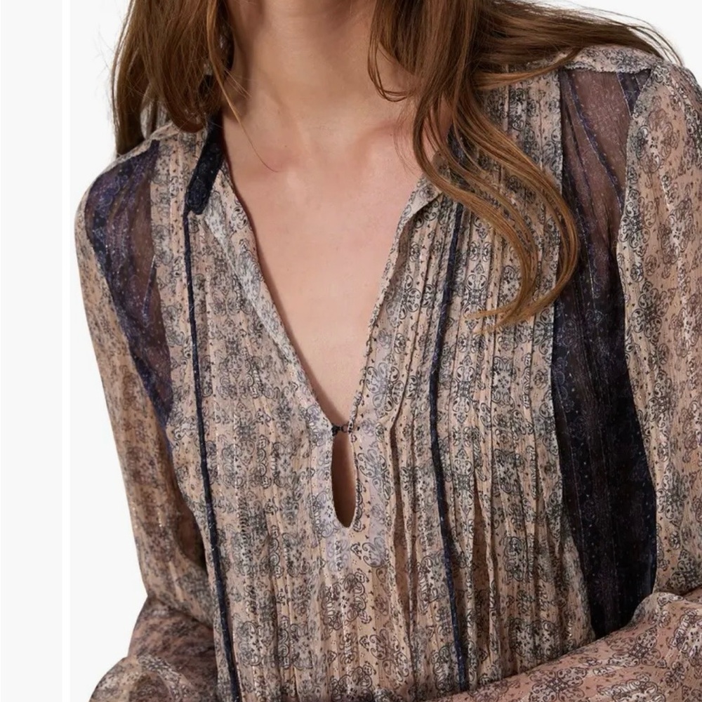 rag & bone Amaris Print Metallic Bo-Ho Top NWT 💕